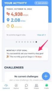 Monthly Step Goal
