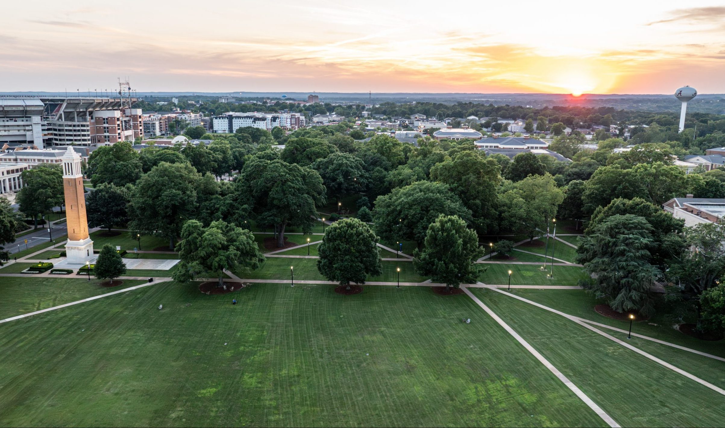 aerial view of the Quad