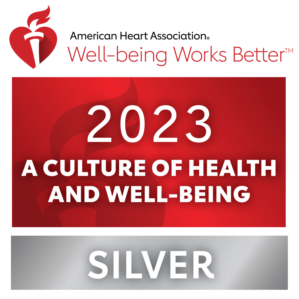 AHA  culture of health and well-being 2023 silver plaque